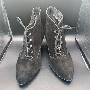 Italian-made suede lace-up ankle booties – vintage Y2K style